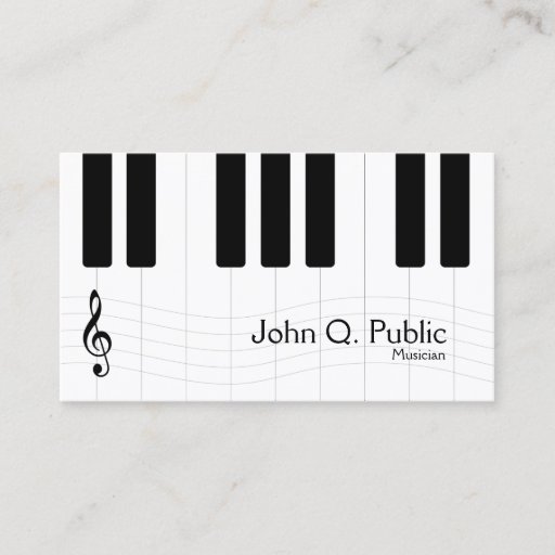 Customizable Musician Piano Business Card