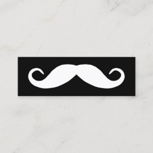 Black and White Mustache Mini Business Card