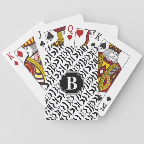 Black and White Mustache Mr Hipster Vintage Retro Playing Cards