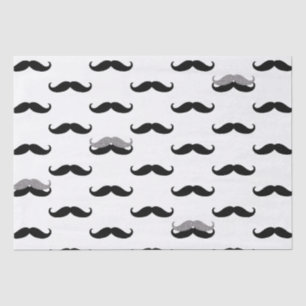 Black and White Mustaches Tissue Paper