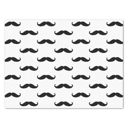 Black and White Mustaches Tissue Paper