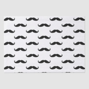 Black and White Mustaches Tissue Paper