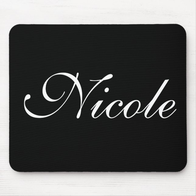 Black and White Name Mouse Pad (Front)