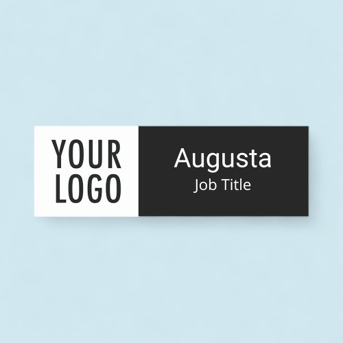Black and White Name Tag Badge Custom Company Logo