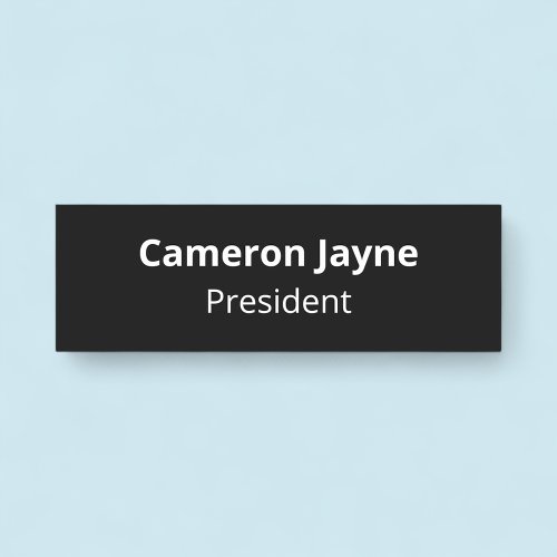 Black and White Name Tag Without Logo Magnetic Pin