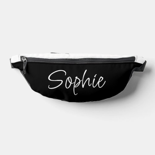 Black and White Name Typography Fanny Pack