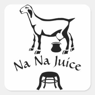 Black and White Nanny Goat Milking Stool Square Sticker