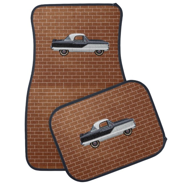 Black and White Nash Metropolitan Car Floor Mat (Set)