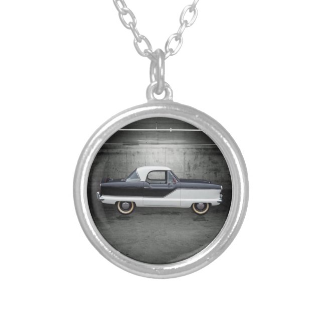 Black and White Nash Metropolitan Silver Plated Necklace (Front)