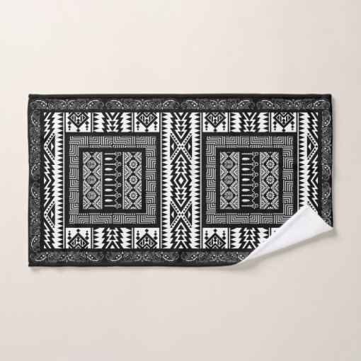Black and White Native Patterns Bath Towel Set Zazzle