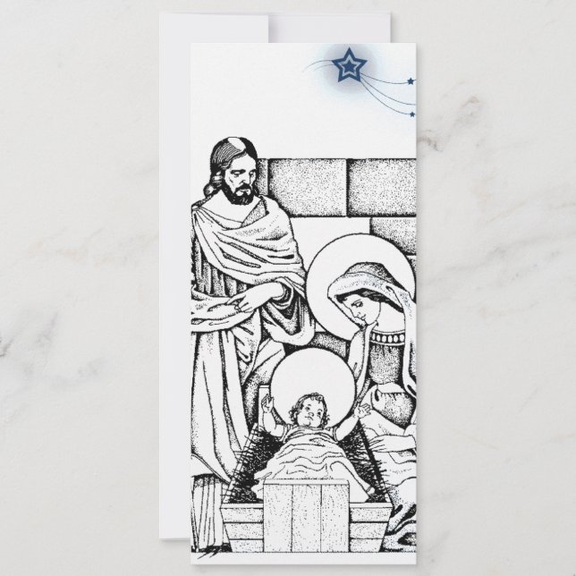 Black and White Nativity Invitation (Front)