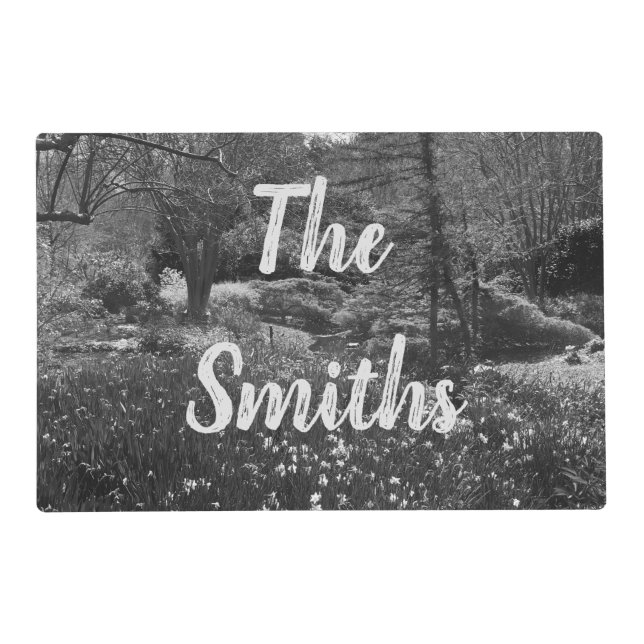 Black and White nature garden Placemat (Front)