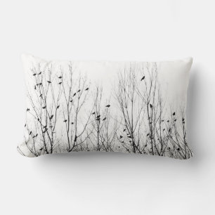 Black And White Nature Lumbar Pillow