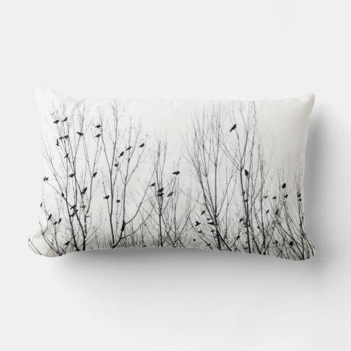 Black And White Nature Lumbar Pillow