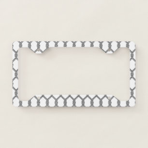 Black And White Nautical Rope Pattern License Plate Frame