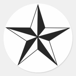 Black and White Nautical Star Stickers