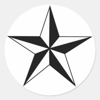 Black and White Nautical Star Stickers