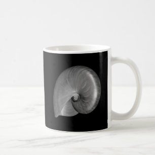 Black and White Nautilus Shell Coffee Mug