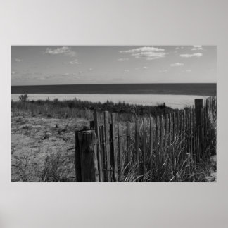 Black and White New Jersey Beach Poster