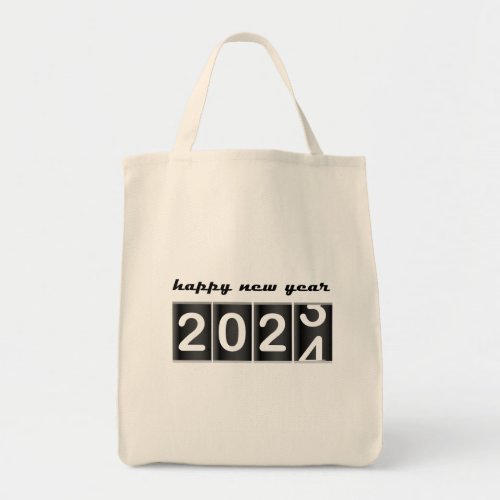 Black and White New Years 2024 Odometer Tote Bag