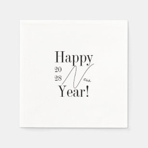 Black and White New Year's Eve Party Napkins