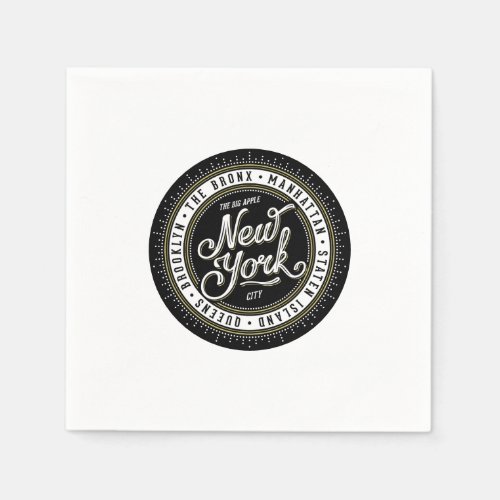Black and White New York City Logo Napkins