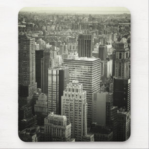 Black and White New York City Skyline Mouse Pad