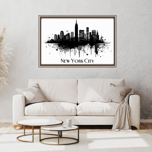 Black and White New York City Skyline Poster