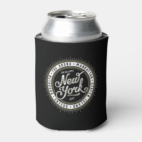 Black and White New York City Theme Logo Can Cooler