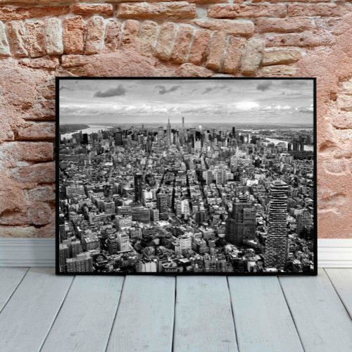 Black and White New York City View from Top  Poster