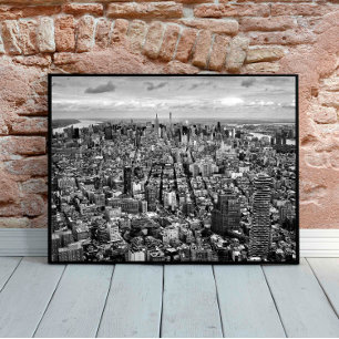 Black and White New York City View from Top Poster