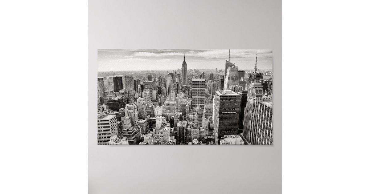 Black and White New York Skyline Poster | Zazzle