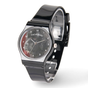 Black And White Newfoundland Dog Personalized Watch