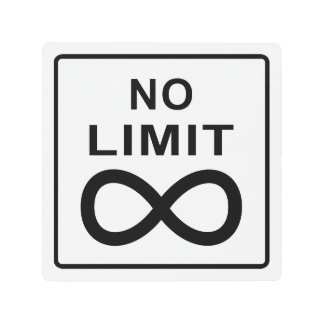 Black and White "No limit" Speed Limit Sign