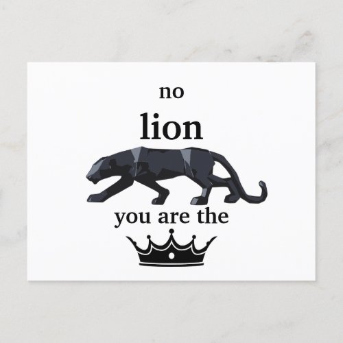 Black and White  No Lion King Postcard
