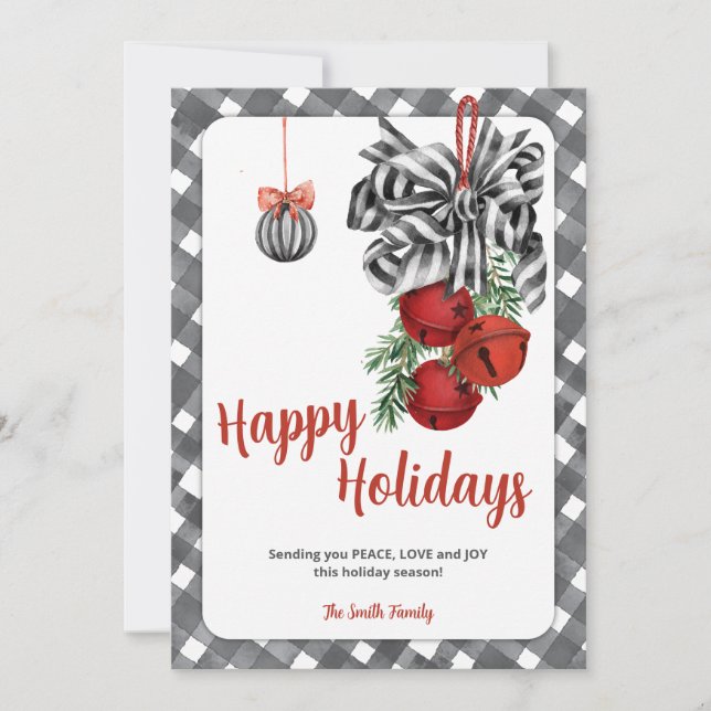 Black and White Noël Christmas Card (Front)