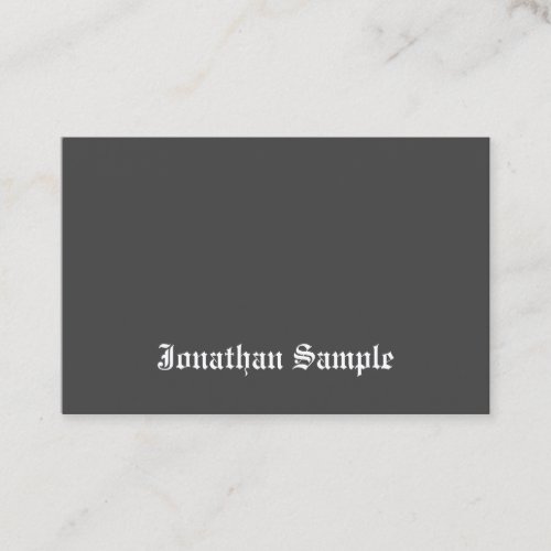 Black And White Nostalgic Old English Text Trendy Business Card