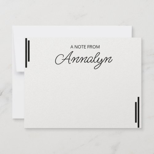 Black and white notecard
