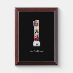 Black and White Number 1 Photo Collage Award Plaque