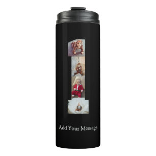 Black and White Number 1 Photo Collage Thermal Tumbler