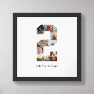 Black and White Number 2 Photo Collage Framed Art