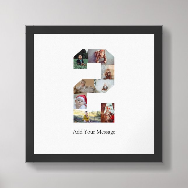 Black and White Number 2 Photo Collage Framed Art (Framed Front)