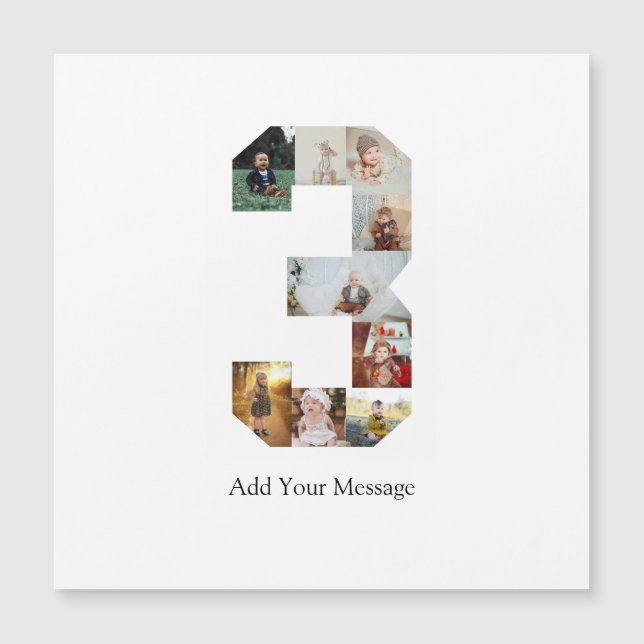 Black and White Number 3 Photo Collage (Front)