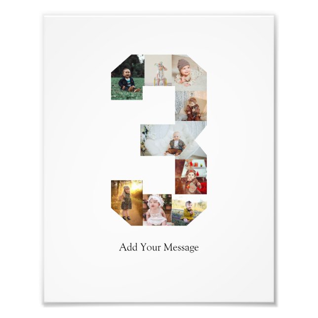 Black and White Number 3 Photo Collage (Front)