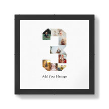 Black and White Number 3 Photo Collage