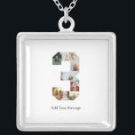 Black and White Number 3 Photo Collage Silver Plated Necklace<br><div class="desc">This customizable product is where photos are arranged to form the shape of a number. It is often used for milestone celebrations like birthdays, anniversaries, or achievements, allowing users to showcase memorable images within a single, eye-catching display. The designs typically offer spaces for various photo sizes and orientations, ensuring a...</div>