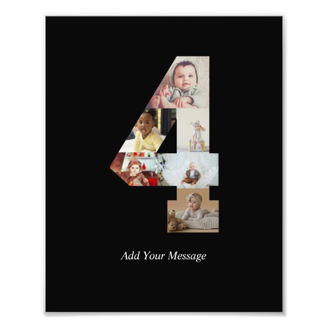 Black and White Number 4 Photo Collage (Front)