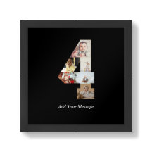 Black and White Number 4 Photo Collage