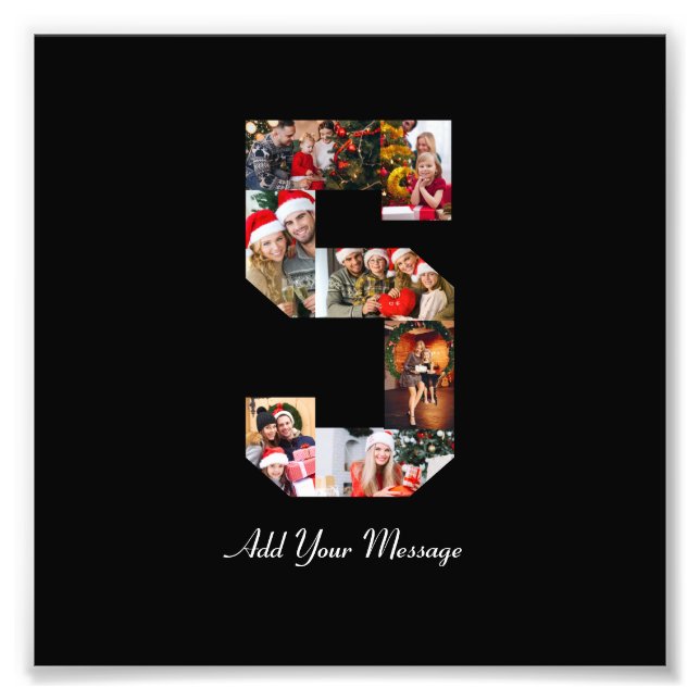 Black and White Number 5 Photo Collage (Front)