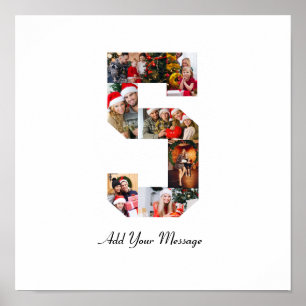 Black and White Number 5 Photo Collage Poster